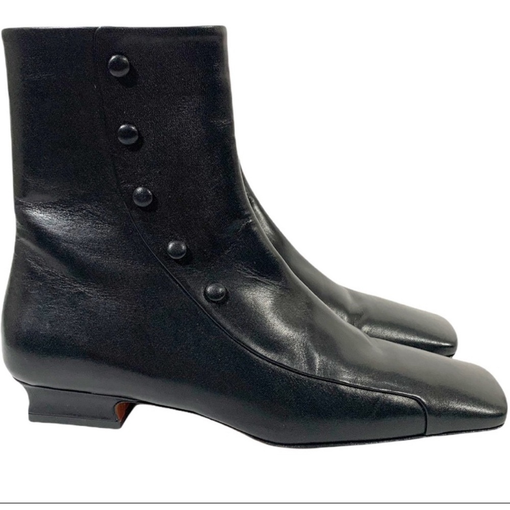 Sleek Black Leather Ankle Booties